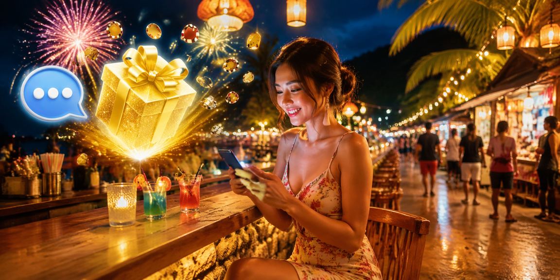 Người chơi Phú Quốc dùng casino di động tại chợ đêm